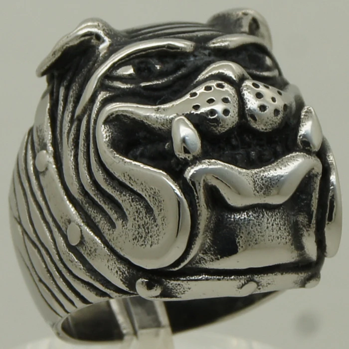 Классные мужские/для мальчиков бульдог Питбуль домашнее животное кольцо из