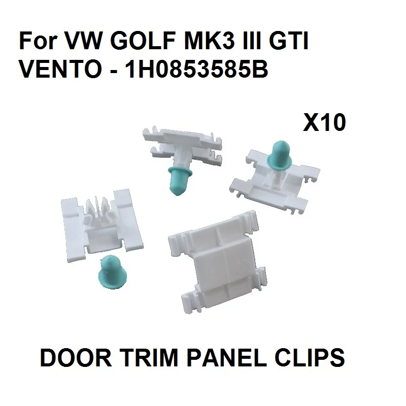 

For VW GOLF MK3 III GTI VENTO Door Trim Plastic Strip Clips Exterior Moulding VR6 1H0853585B x10 LONG STEM