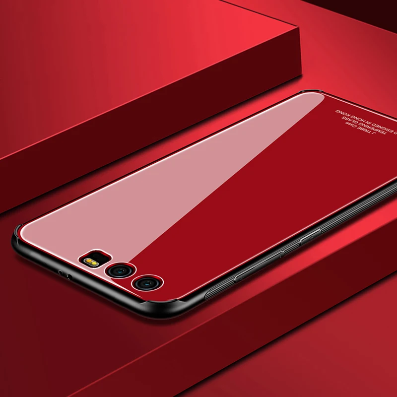 For Huawei Honor 9 Case Luxury Hybrid Tempered Glass Back Cover Shockproof Sleeve HardHousing for Honor9 Phone Cases |