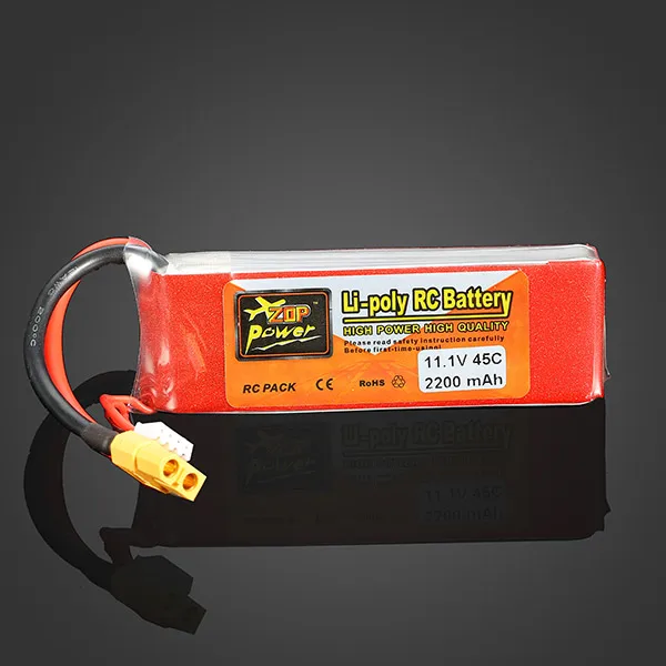 ZOP POWER 2200MAH 11.1V 3S 45C Lipo Battery XT60 Plug For RC Quadcopter Helicopter Multicopter Drone | Игрушки и хобби