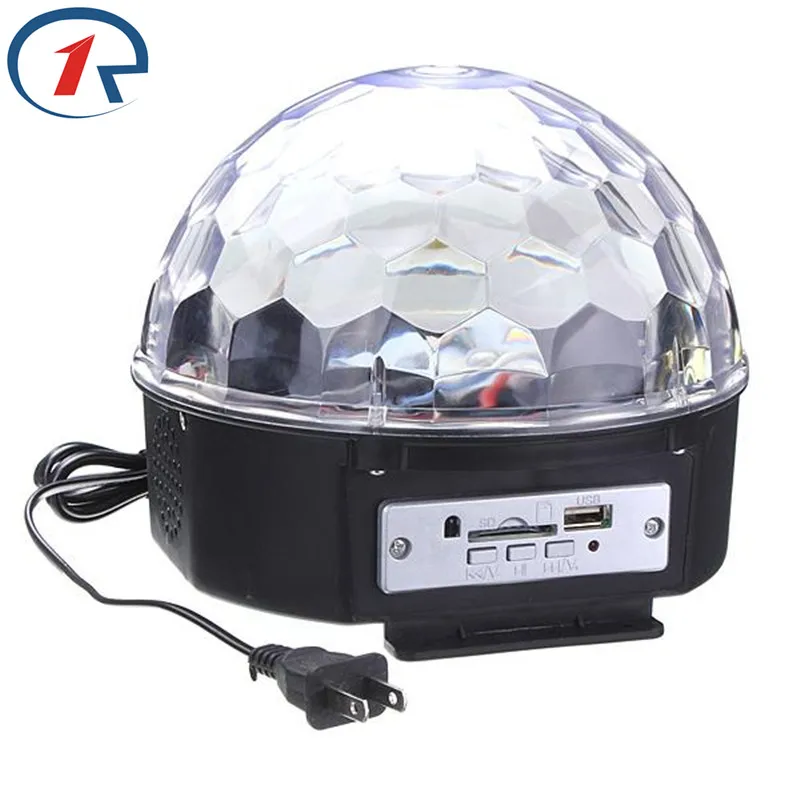 ZjRight хрустальный магический шар RGB 6 Вт * 3 LED USB музыка дистанционное управление