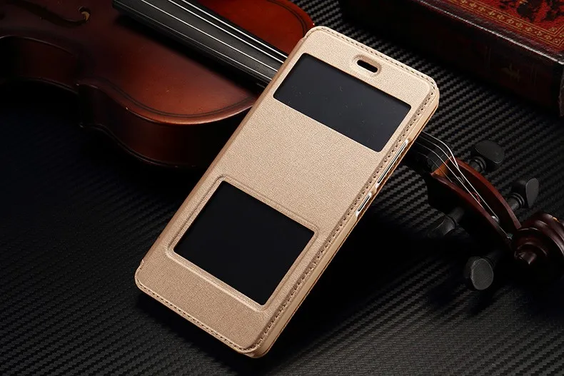 Для xiaomi redmi note 2 чехол высокого качества из искусственной кожи умный флип-чехол с подставкой Чехол s для xiaomi redmi note 2 чехол и Окно просмотра