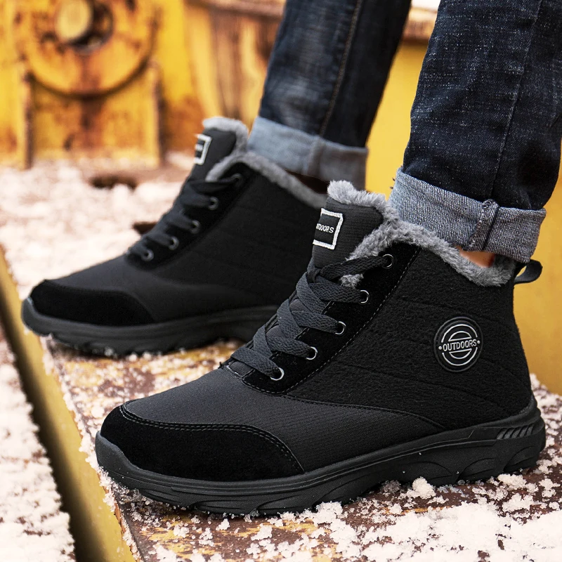 Weweya Outdoors Winter Sneakers Women Men Plush Cotton Running Shoes Non-slip Snow Sport Couple Trainers Camel Big Size 46 | Спорт и