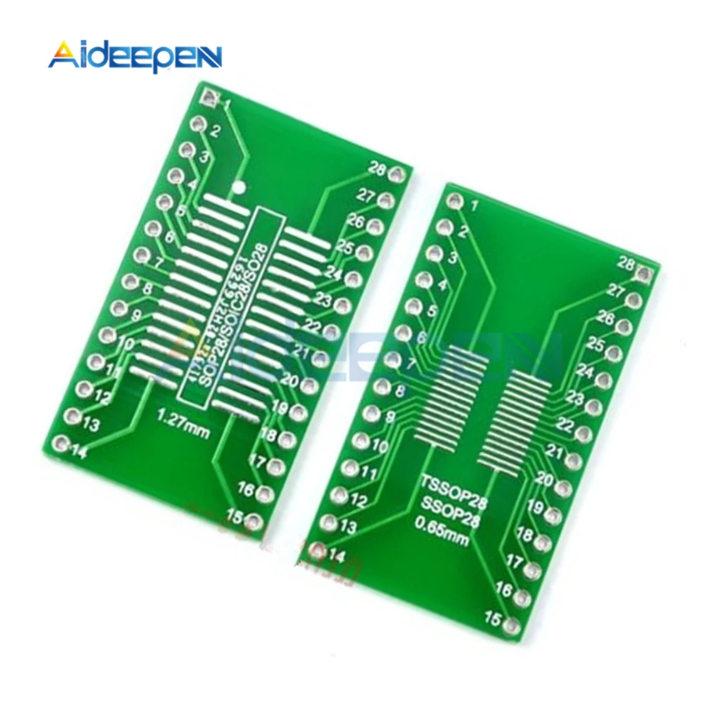 

20Pcs SSOP28 SOP28 TSSOP28 to DIP28 Adapter Converter PCB Board 0.65/1.27mm