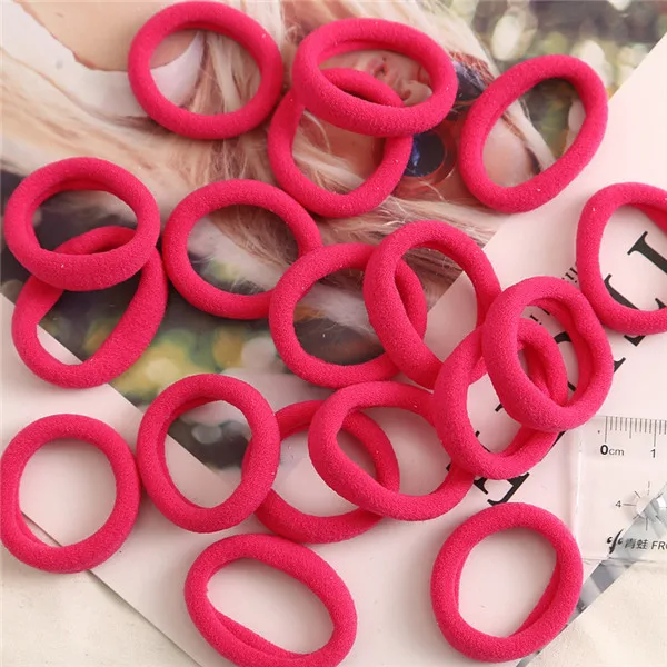 Hot Pink 2 25/50 шт 3 см женские аксессуары для волос для детей резиновые резинки для волос эластичная резинка для волос Ободки для девочек Аксессуары Галстуки резинки для волос Головные уборы - Цвет: Hot Pink 2