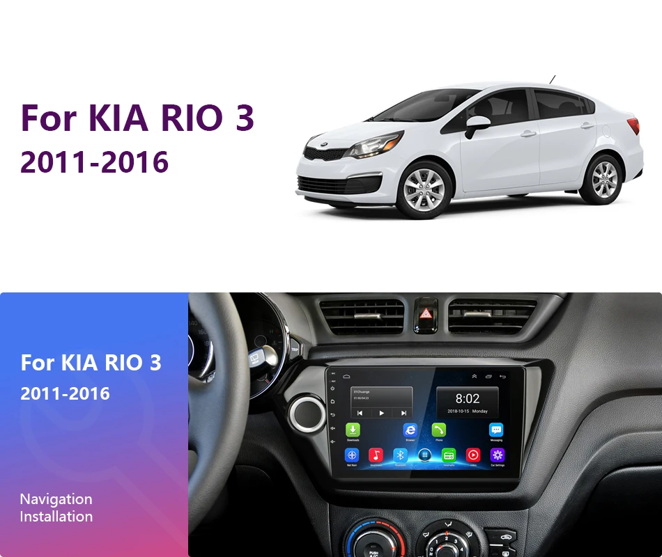 JMCQ " Автомагнитола для KIA RIO 3 2011 12 13 14 15 K2 сенсорный экран Android 8,0 плееров навигация gps carplay зеркало-llink