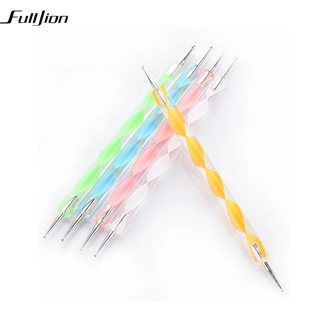 Fulljion 5 шт./компл. dotting pen роспись под мрамор инструмент для маникюра + 10 шт смешанных