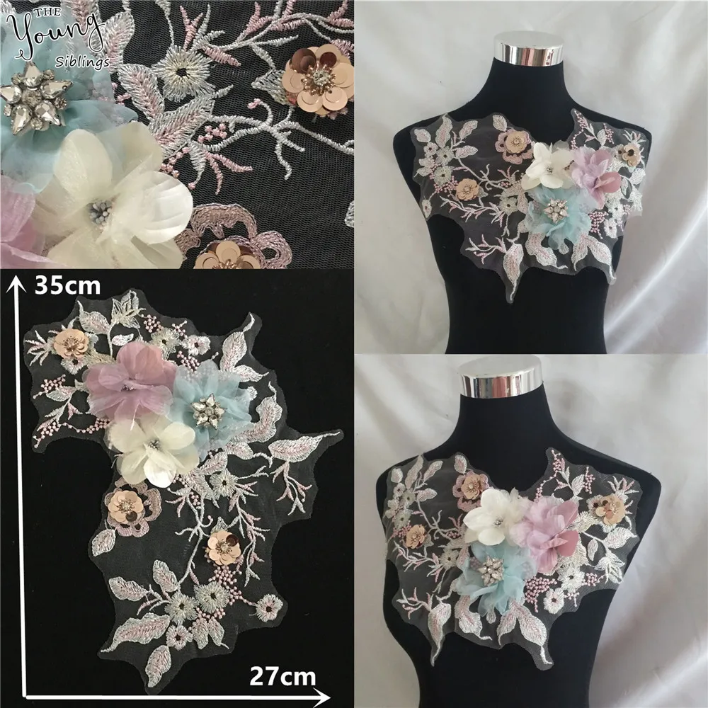 Новое поступление вышивка искусственная шея ткань кружевной воротник сделай сам