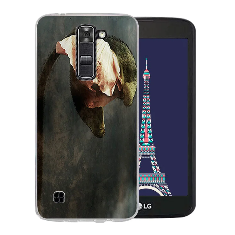 Задняя крышка с рисунком цветов для LG K7/Tribute 5 LS675/X210 X210DS чехол телефона Мягкий