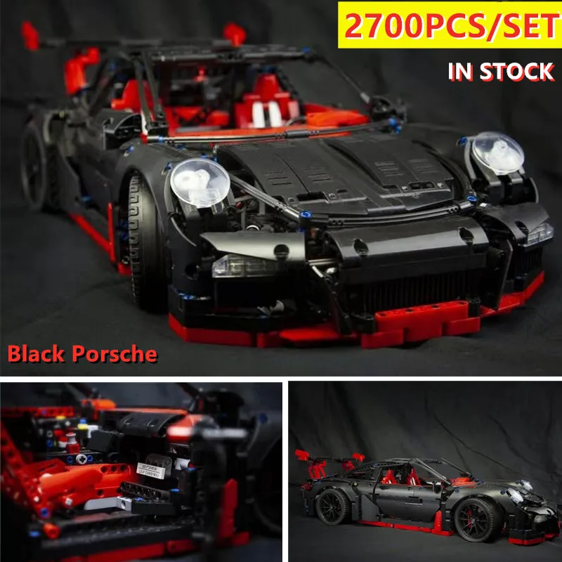 Technic Черный Супер гоночный приспособление для автомобиля техническая скорость модель автомобиля строительные наборы блоки кирпичи игрушки мальчики подарок на день рождения