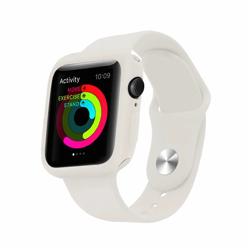 Мягкий силиконовый ремешок для наручных часов Apple Watch полос 4/3/2/1 Спортивный браслета из нержавеющей стали смарт-браслет для наручных часов iwatch, 44/42/40/38 мм аксессуары ремень