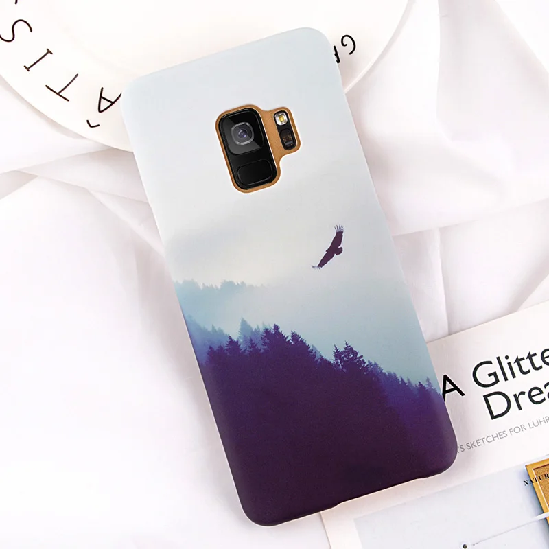 AC1041 USLION ультра тонкий чехол для телефона для samsung Galaxy S9 S8 Plus Note 9 Note 8 S7 Edge горный пик лес Жесткий PC задний чехол s - Цвет: AC1041