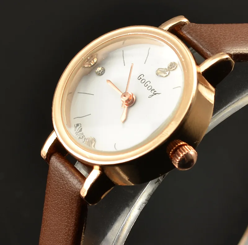Модные кожаные часы для девочек Женские Аналоговые Элегантные повседневные