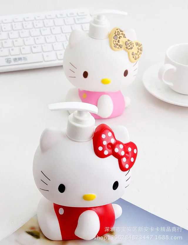 Модная мультяшная hello kitty мультяшная душевая Ванна hello kitty пластиковая бутылка для мытья рук портативные диспенсеры для мыла