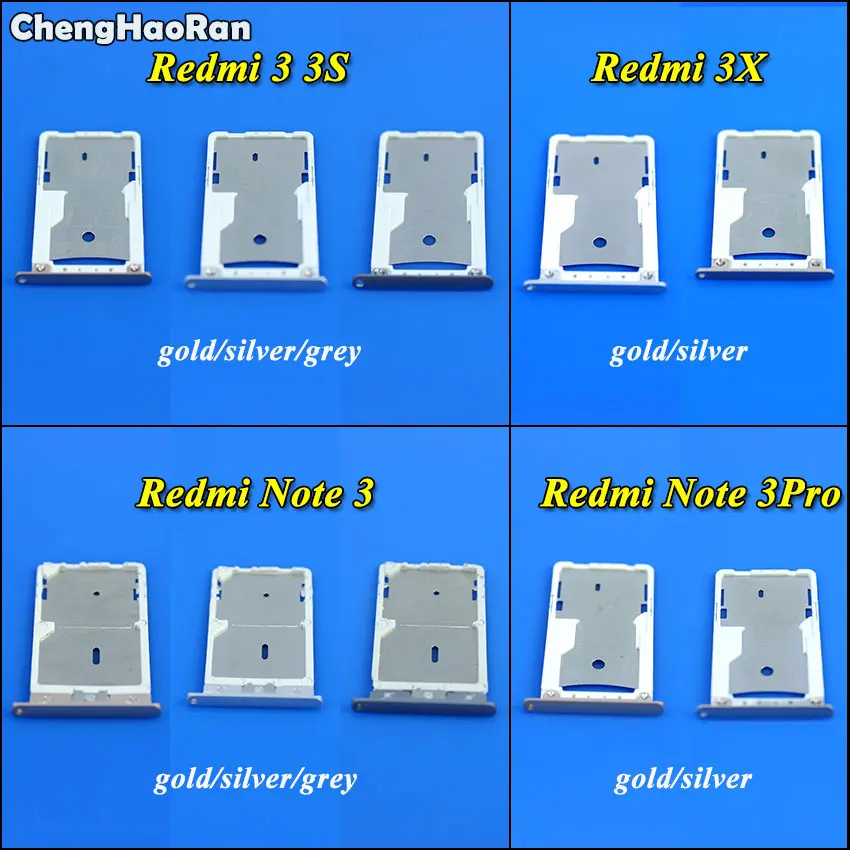 ChengHaoRan для Redmi Note 3/3 Pro Новая Sim карта считывателя лоток Слот держатель Гнездо порт для Xiaomi Redmi 3 3 S 3X с инструментом