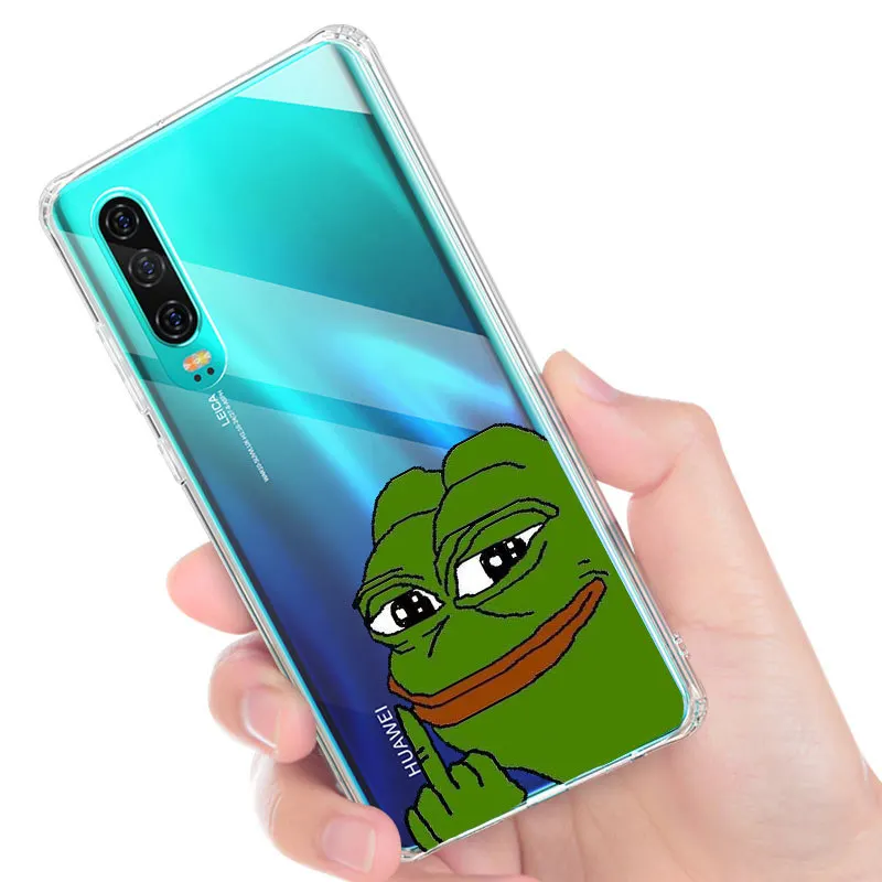 Pepe Memes грустная Лягушка Мягкий ТПУ чехол для телефона Huawei P8L P9 P20 P20L P30 Mate20 9 10 мягкий