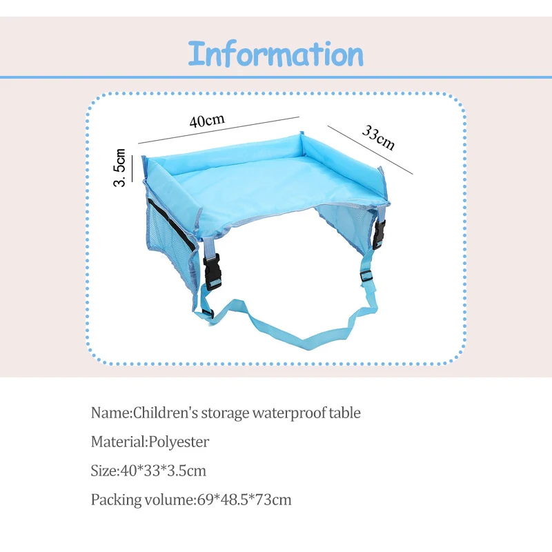 

High Quality Children Kid Baby Rattles Booster Seats Waterproof Table Car Seat Tray Storage Kids Seat Infant Stroller Holder