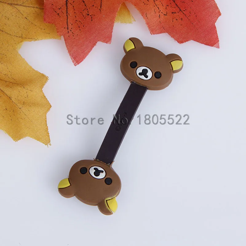 10 шт./лот мультяшный коричневый и легкий медведь фиксированный зажим для кабеля