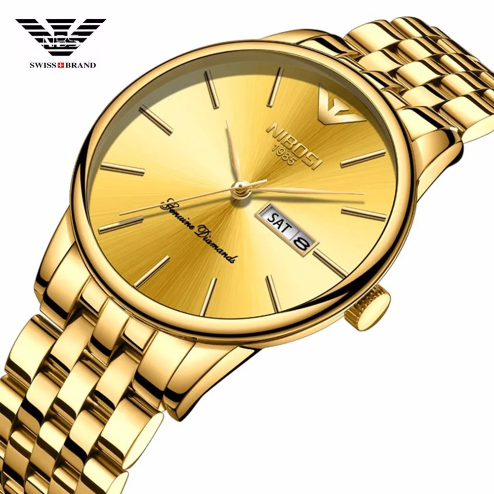 Часы наручные NIBOSI Мужские кварцевые брендовые модные спортивные полностью