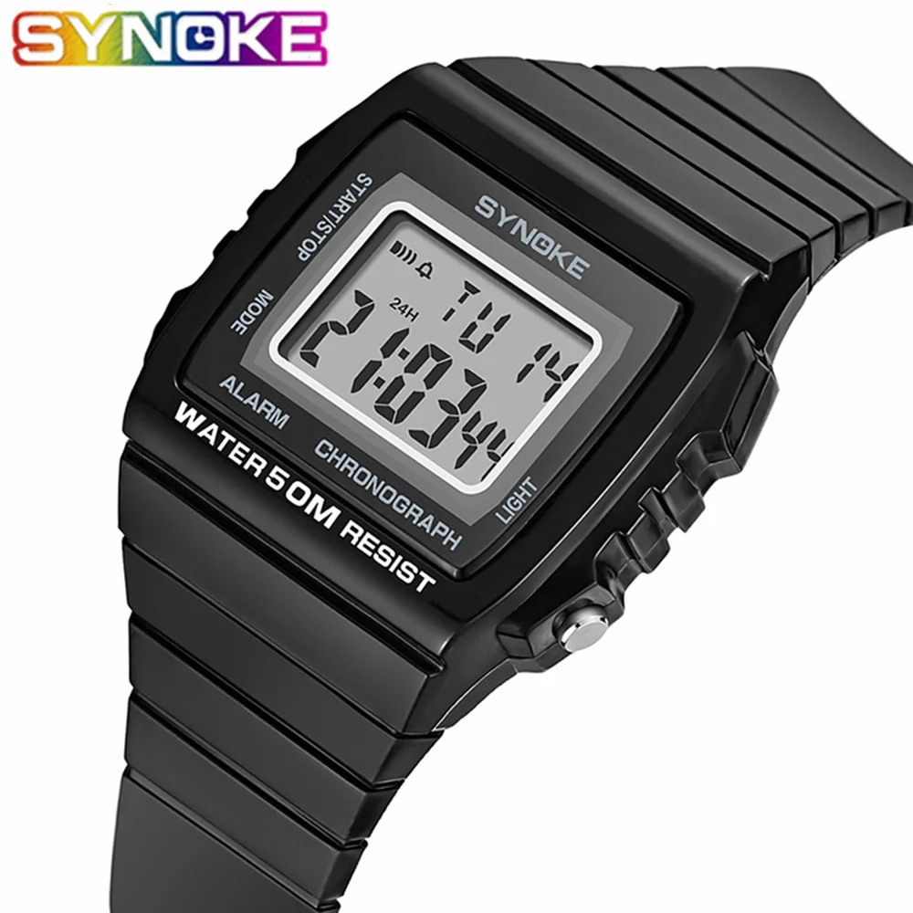 SYNOKE спортивные часы мужские многофункциональные жизни Relogio Masculino водонепроницаемые часы для женщин мужские дешевые электронные цифровые часы relojes