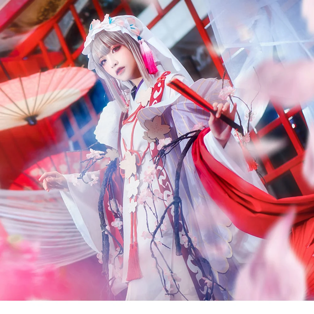 

VEVEFHUANG Kосплей Game Cosplay Minamoto Kagura Onmyoji Women Kawaii Kimono Costume Kimono Dress Xmas Halloween Carnival Party