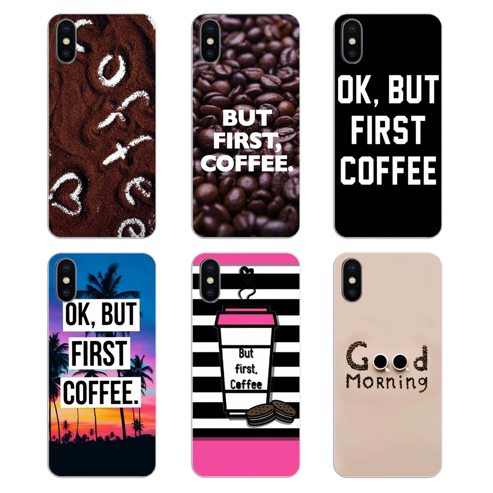 Soft Transparent Shell Covers For Motorola Moto X4 E4 E5 G5 G5S G6 Z Z3 G3 C Play Plus ok but first coffee Art Print |