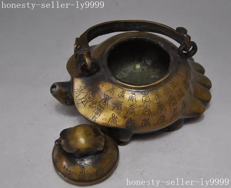 

christmas mark chinese bronze copper Literal Turtle statue Wine Tea Pot Flagon Teapot halloween