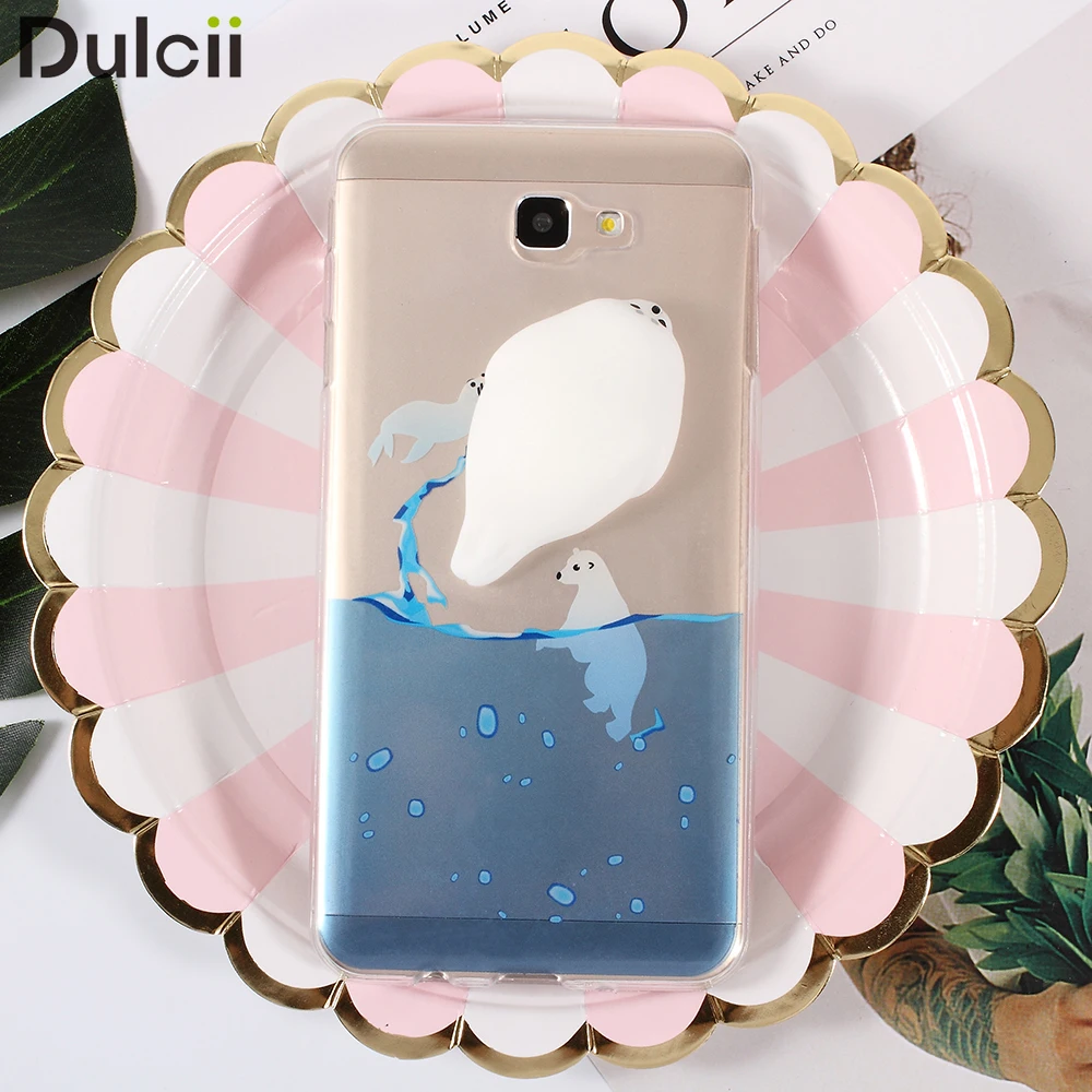 Dulcii крышка для Galaxy J7 Prime &amp On7 2016 мягкие мягкими 3D силиконовые печать Морской Волк