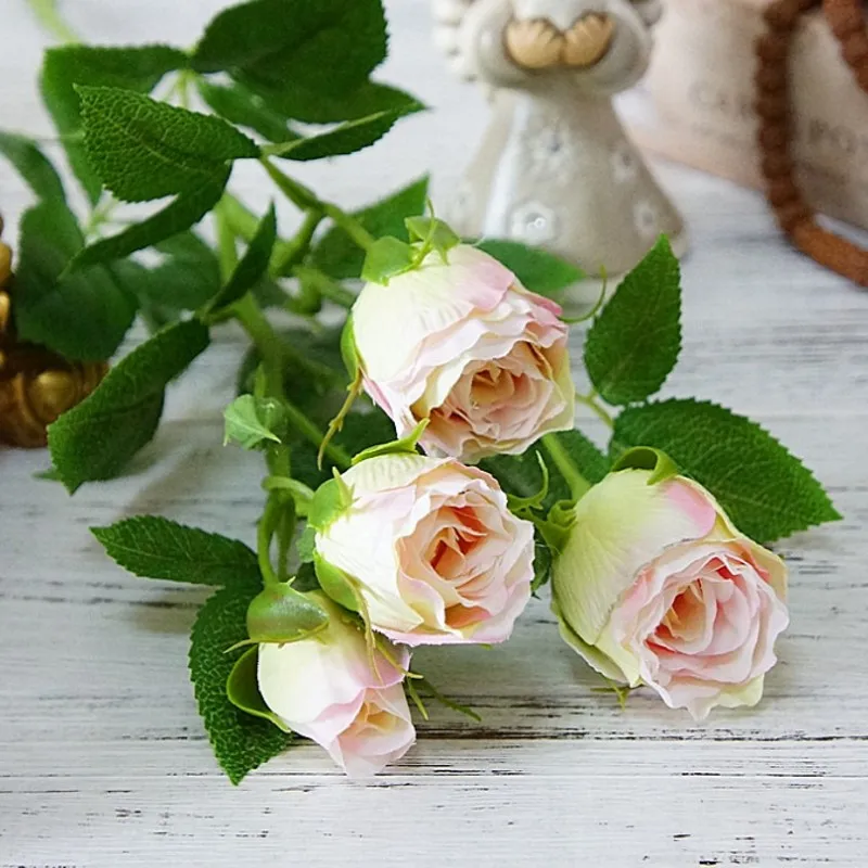 4Heads Artificial rose branch silk+plastic flores Simulation rose flowers for home hotel wedding decoration rose