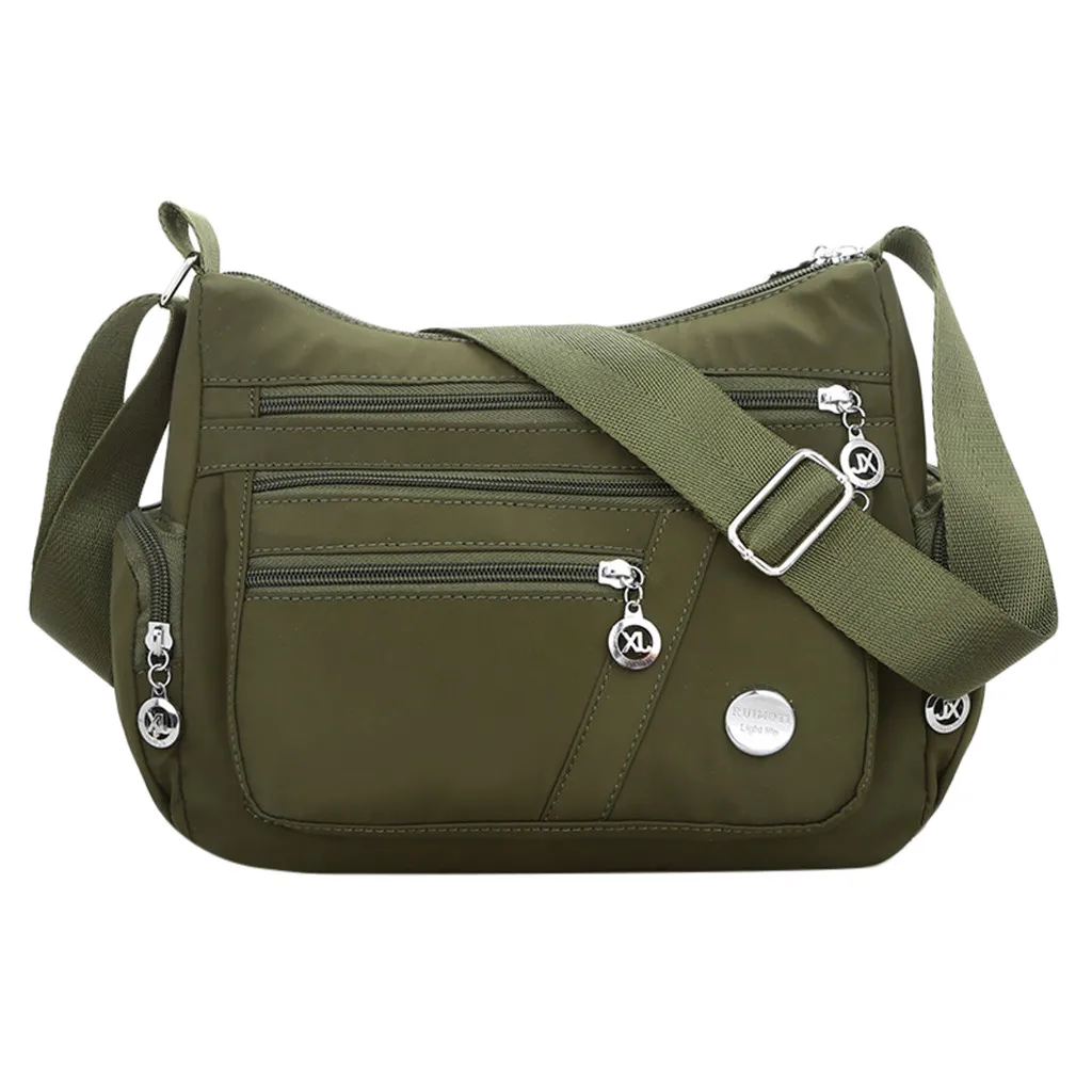 Army Green Женская модная нейлоновая сумка через плечо, универсальная однотонная сумка-мессенджер, женские высококачественные водонепроницаемые сумки через плечо, Bolsa Feminina - Цвет: Army Green