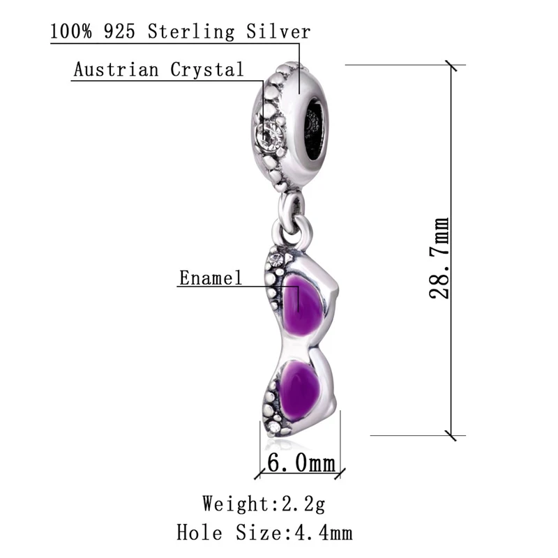 Sambaah свисающая эмалированная фиолетовая Подвеска для солнцезащитных очков из