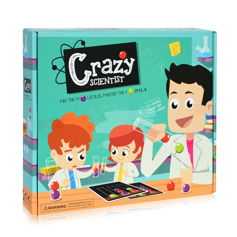 

Crazy Scientist Board Game Test Tube Set Logical Thinking for Kids Babies Calculate Skill Training English Version