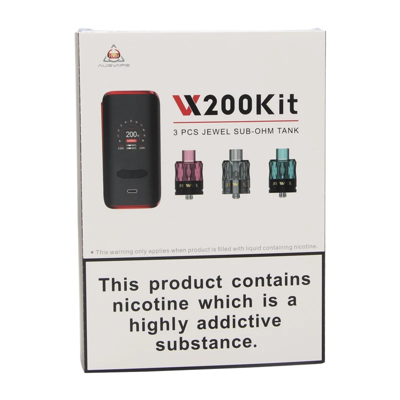 Оригинальный AUGVAPE VX200 комплект TC Box MOD 200 Вт с 3 шт одноразовые драгоценный камень