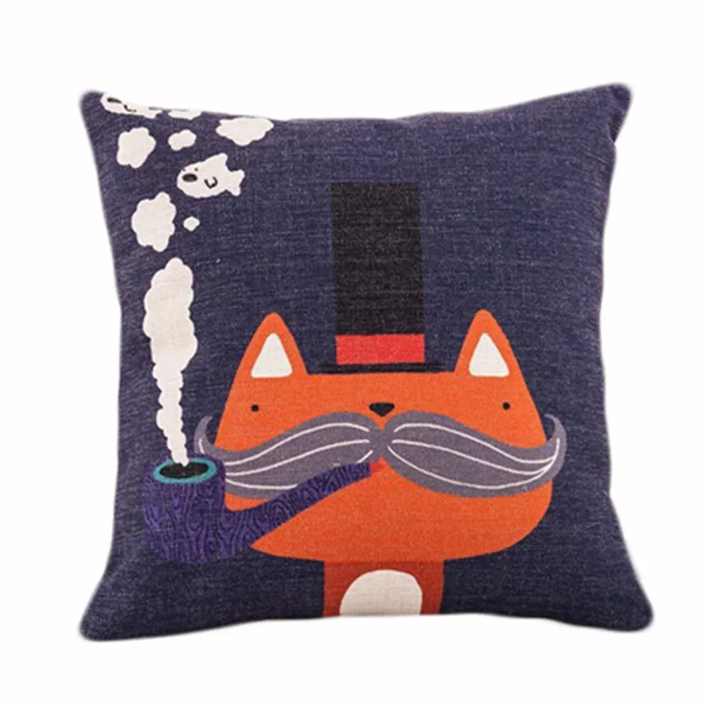 

BV01080 Lovely Cat Cushion Cover Cartoon Linen Cotton Printing Pattern Printing Home Car Seat Pillow Cover European Decoration