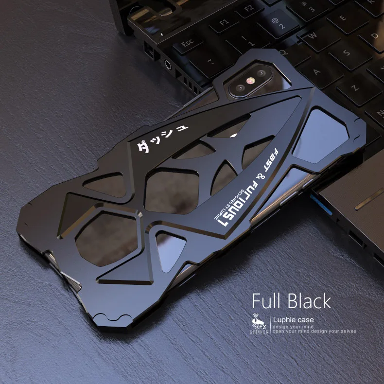 Full Black Чехол для Apple iPhone X, Роскошный Жесткий металлический корпус из алюминиевого сплава, защитный чехол для телефона, чехол для iPhone 10 - Цвет: Full Black