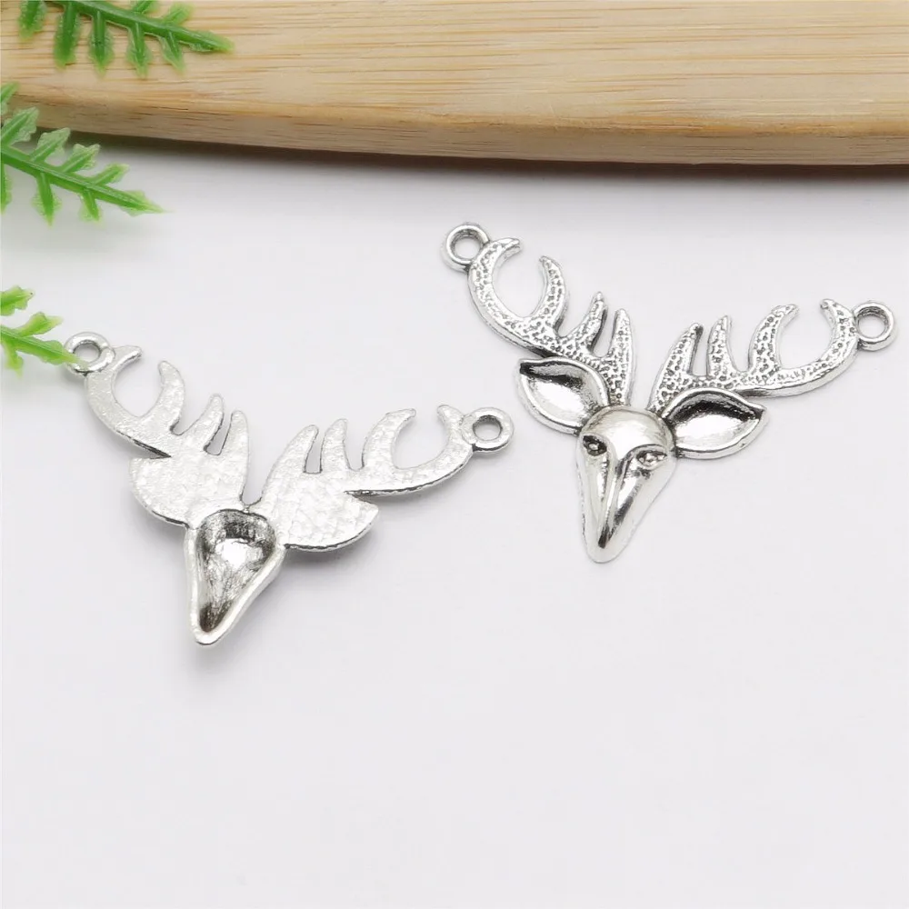 

Wholessale 58pcs/lot Vintage Silver Deer Charms fit DIY Bracelet Pendants Jewelry Making Jewelry Findings