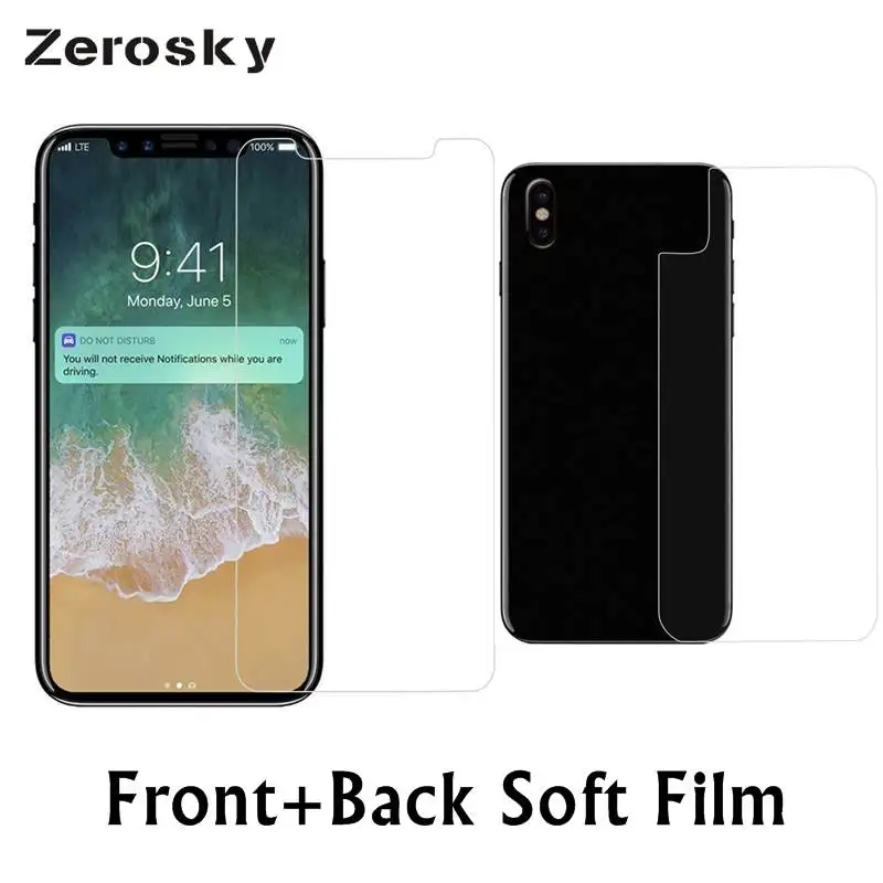 Zerosky 2 шт. передняя и задняя HD Прозрачная мягкая защитная пленка для Iphone 10 X из ТПУ