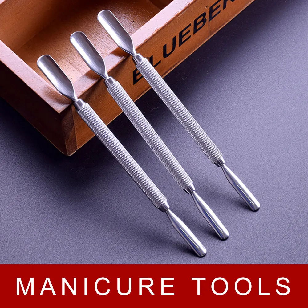 

1PC Stainless Steel Double Sided Finger Dead Skin Pushers Steel Cuticle Push Remover Nail Manicure Nail Care Tool