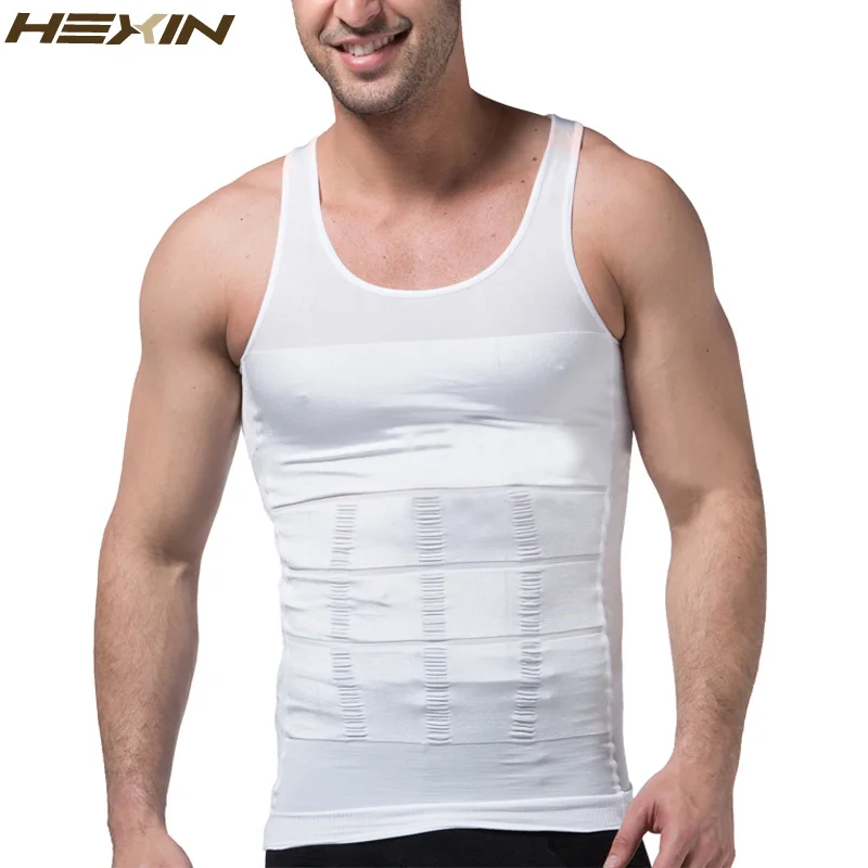 HEXIN мужской корсет для похудения компрессионная рубашка контроль живота тонкая