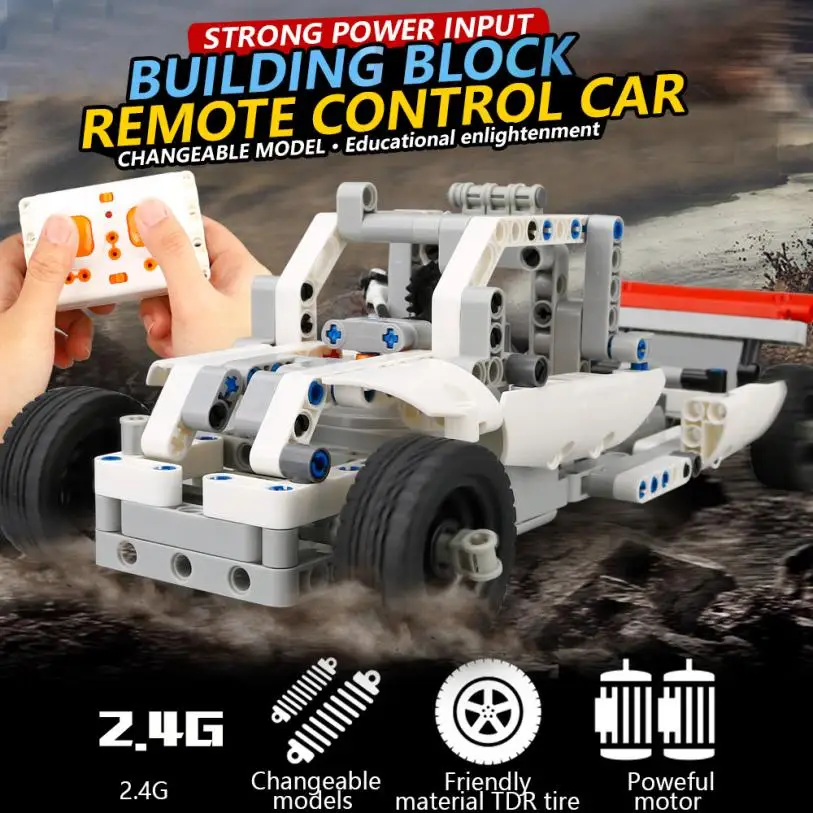 224 шт. DIY Kit R/C 10 в 1 гоночные автомобили Строительные кирпичи радиоуправляемая