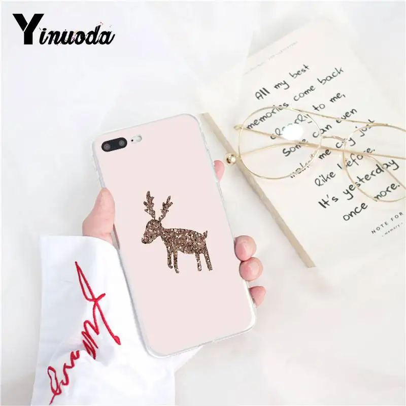 

Yinuoda Merry Christmas Deer eyelash Makeup Lip Phone Case for iPhone6S 6plus 7 7plus 8 8Plus X Xs MAX 5 5S XR 11 11pro 11promax