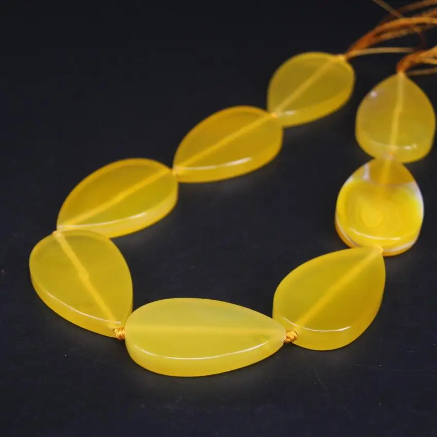 

8pcs/strand AA Quality Large Drop Slice Slabs Natural Gems Agates Loose Beads,Yellow Onxy Nugget Pendants Jewelry