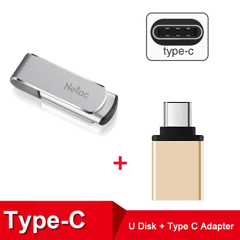 U388 Plus TYpe-C Netac 32 ГБ флешка Поворотный Металлический Флэш-накопитель USB 64 ГБ 16 ГБ 128 ГБ Pendrive U388 Индикатор 360 Поворот DIY Пользовательские Memory Stick U Диск флешки - Цвет: U388 Plus TYpe-C