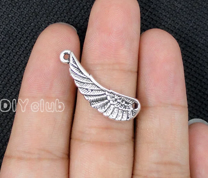 60pcs-антикварные тибетские серебряные крылья Ангела соединитель Подвески 29x10мм |