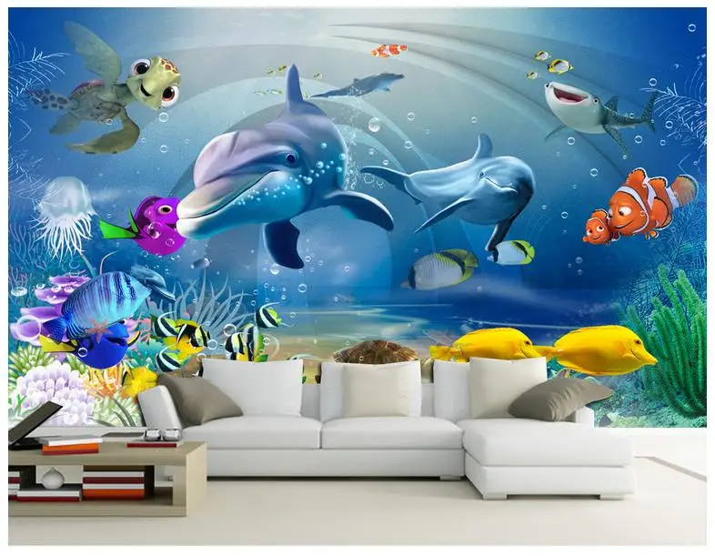 

3D wall murals wallpaper custom picture mural wall paper beauty 3D dream aquarium living room TV sofa background wall decoration