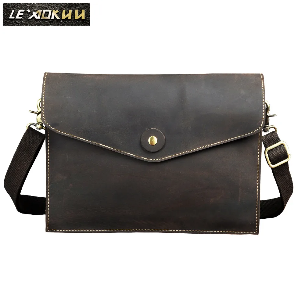 

Original Leather Fashion Male Design Chain Zipper Pocket Organizer Wallet Clutch bag 10" Tablet Cross body Shoulder Bag Men 8873