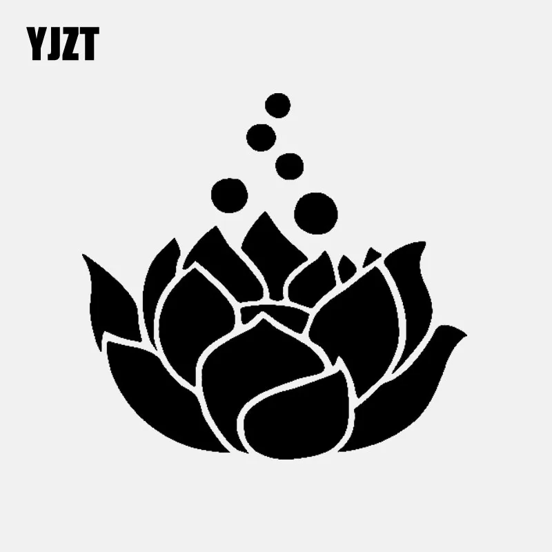 YJZT 13.7CM*13.2CM Buddhism Religion Vinyl Decal Car Stickers Lotus Flower Black/Silver C3-1556 | Автомобили и мотоциклы