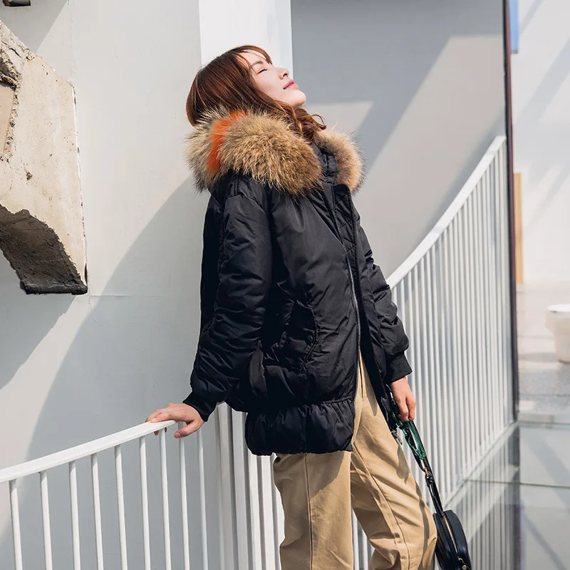 Suharybo Hooded Fur Collar Winter Down Coat Jacket Long Warm Women Casaco Feminino Abrigos Mujer Invierno Parkas Outwear Coats |