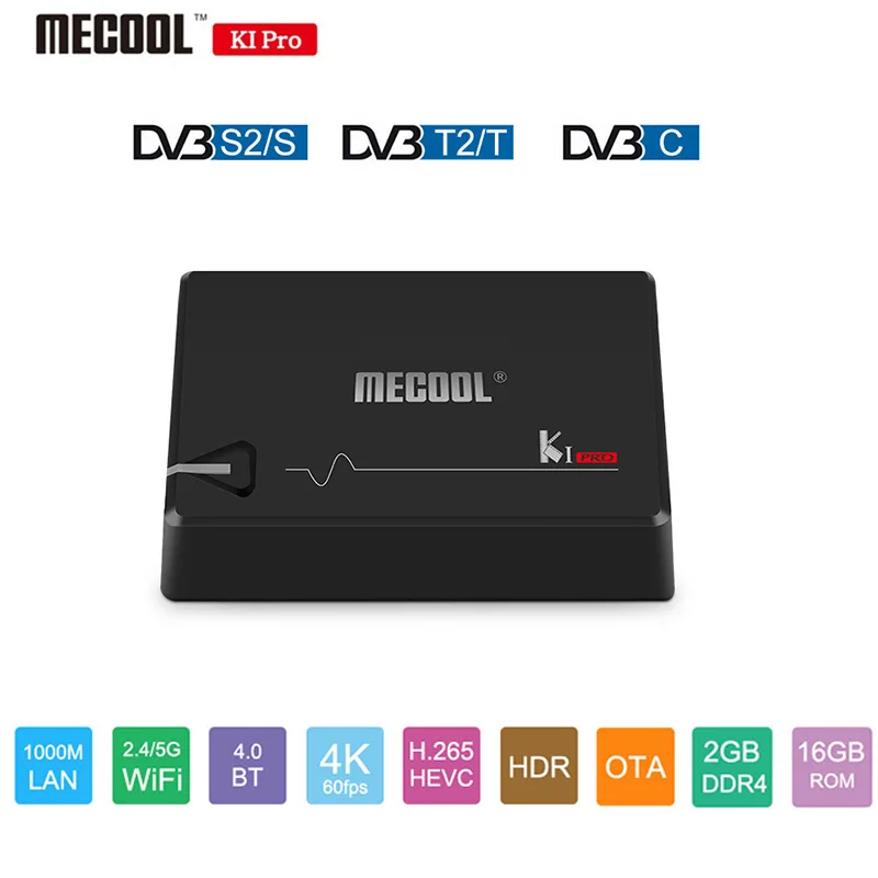 ТВ-приставка MECOOL KI PRO Android 7 1 четырехъядерный процессор Amlogic S905D 64 бит DVB домашний