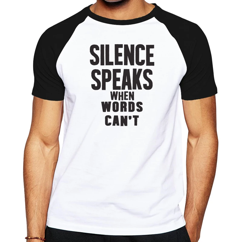 Высокое качество Брендовые мужские футболки беззвучные говорят когда слова не